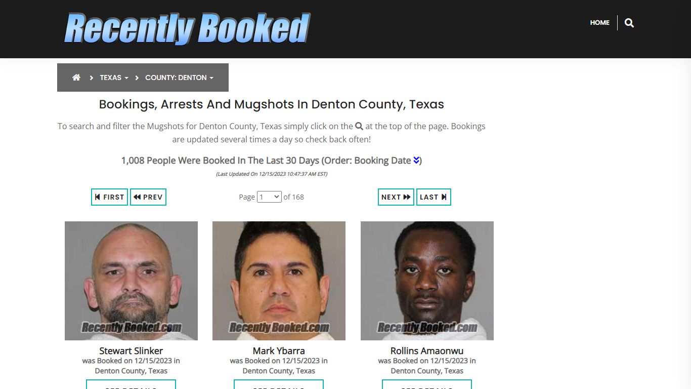 Recent bookings, Arrests, Mugshots in Denton County, Texas