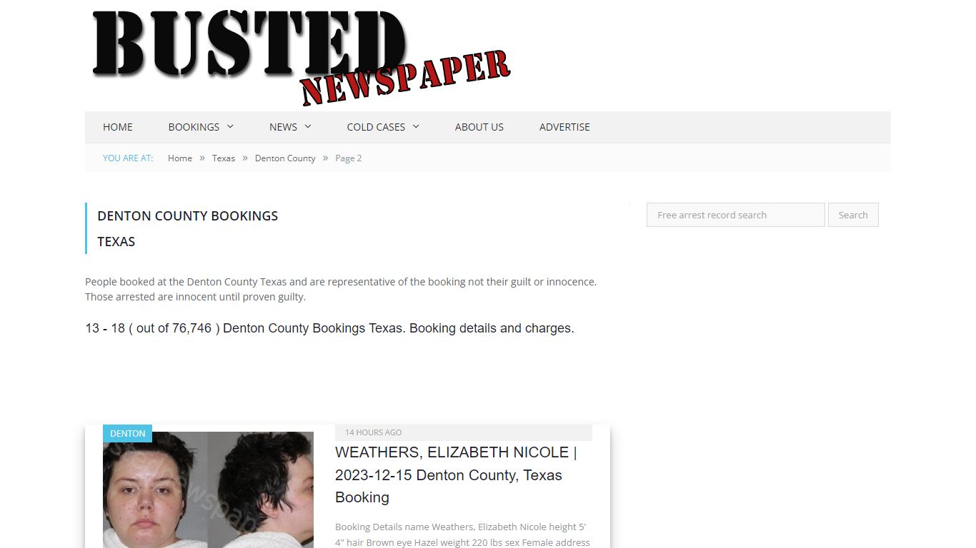 Denton County, TX Mugshots - page 2 - BUSTEDNEWSPAPER.COM